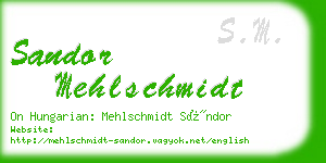 sandor mehlschmidt business card